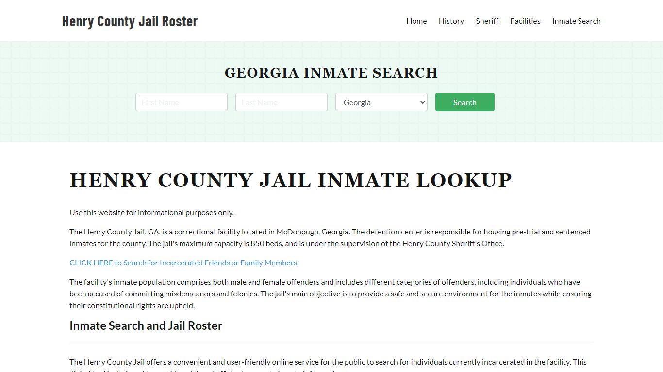 Henry County Jail Roster Lookup, GA, Inmate Search