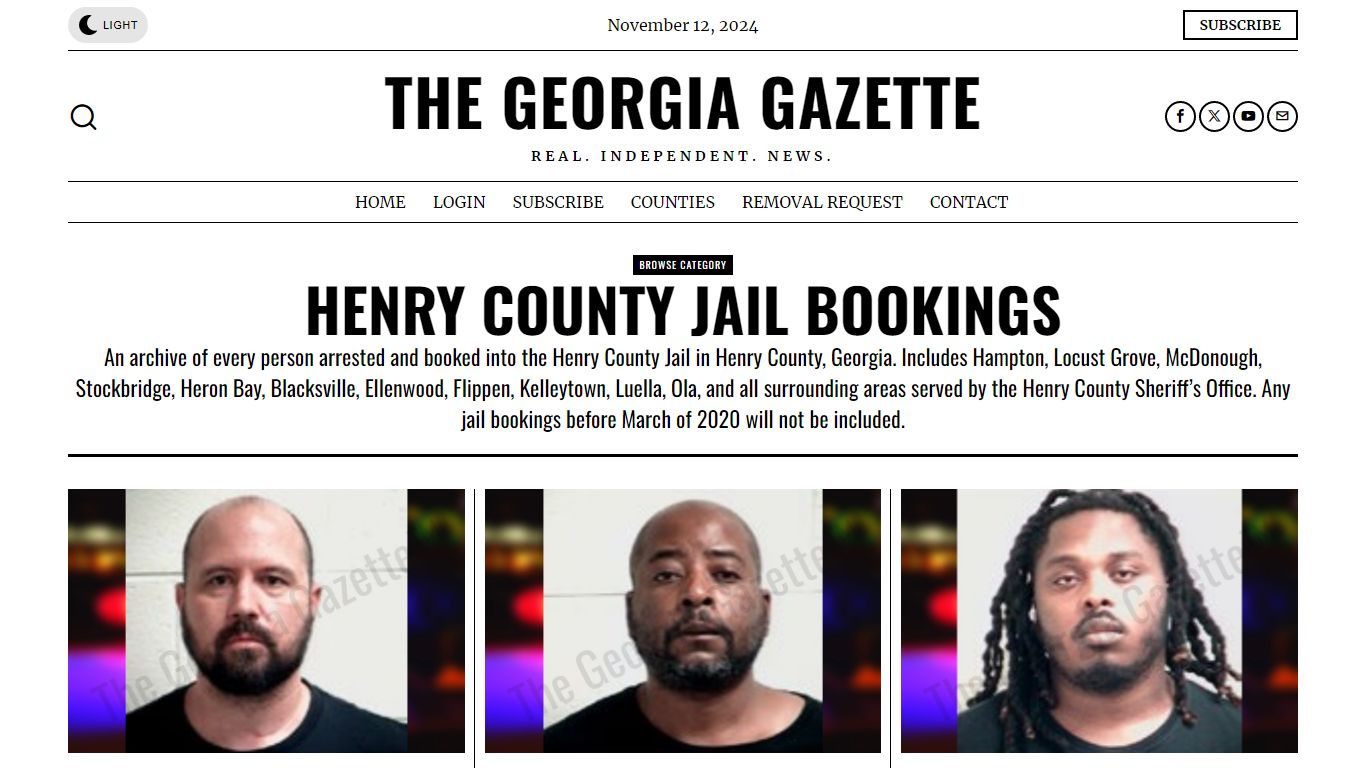 Henry County Jail Bookings – The Georgia Gazette